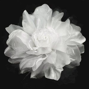 5-1/2" Large Handmade Fabric Flower - White